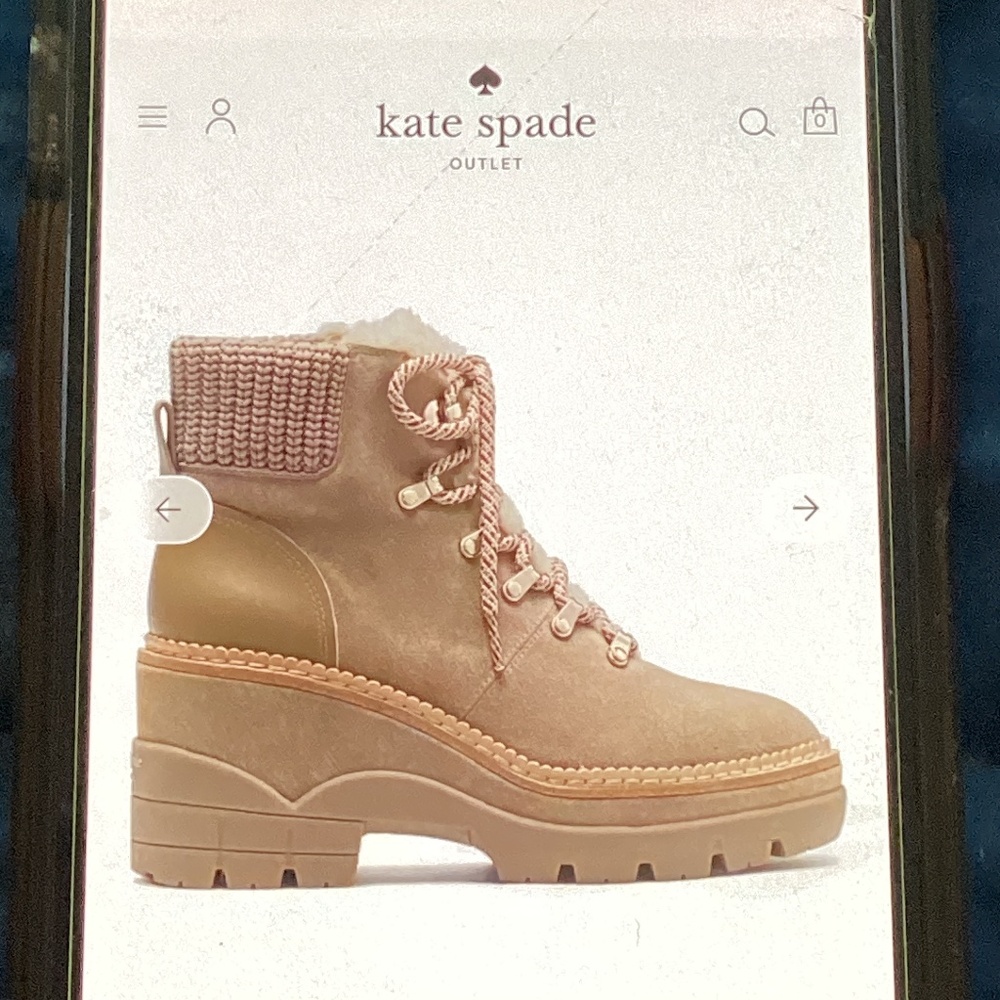 Kate Spade willow lace up bootie suede